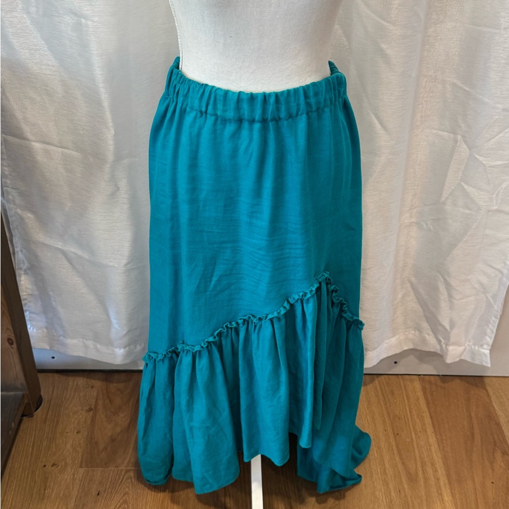 Trina Turk Teal Ruffled Women's Skirt